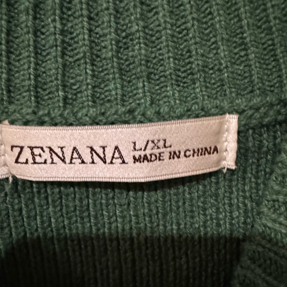 Zenana Dolman Sleeve Mock Neck Crop Knit Sweater L/XL - Picture 3 of 3